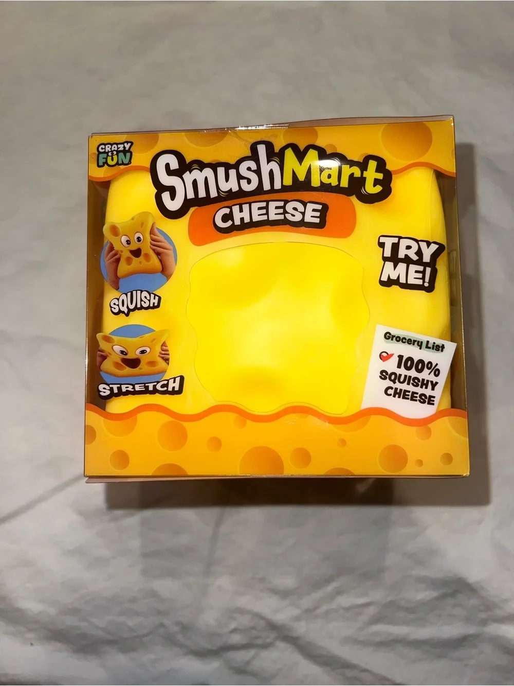 SmushMart Cheese Squishy Toy - Bright Yellow